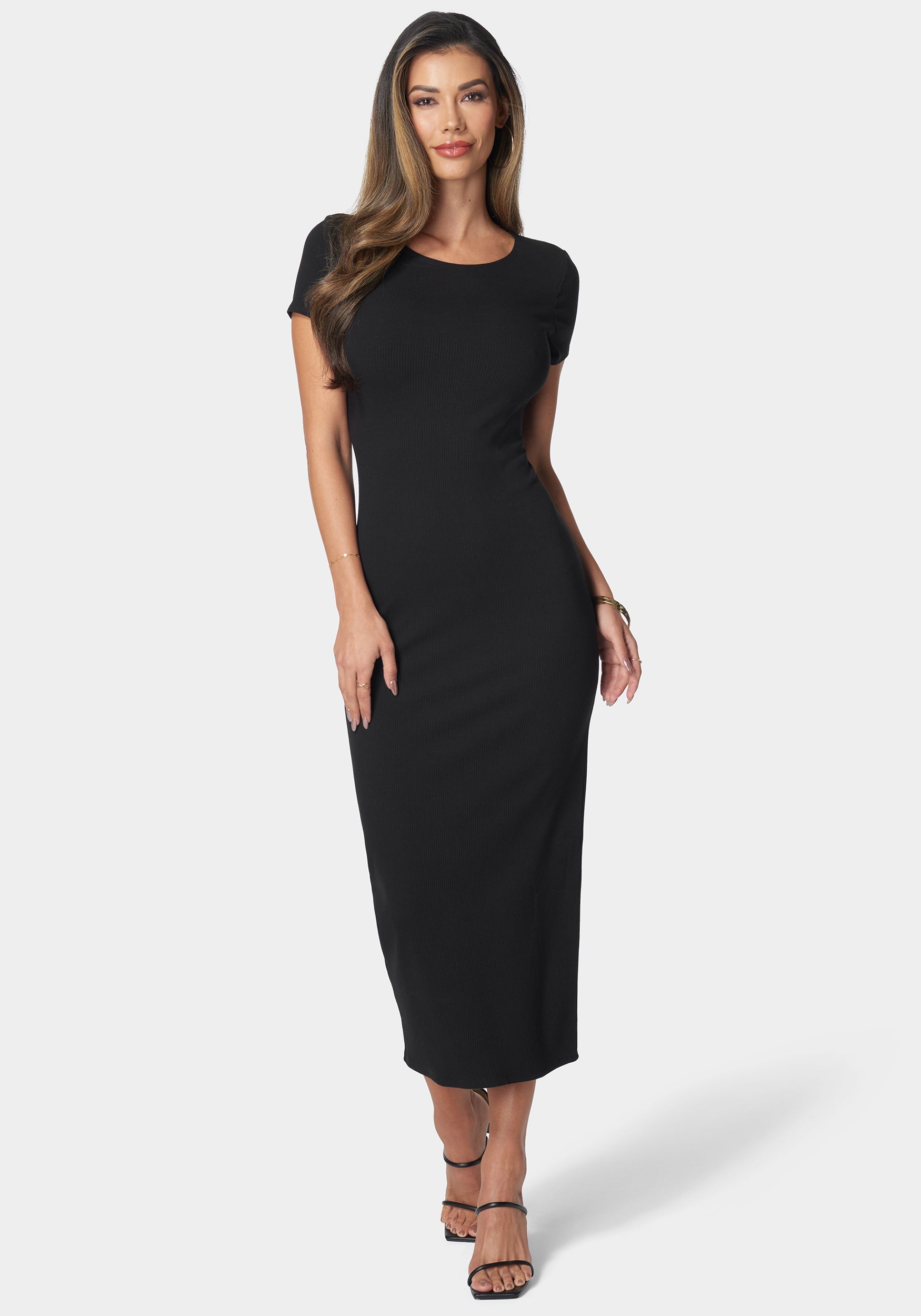 Rib Maxi T-Shirt Dress-Beilave