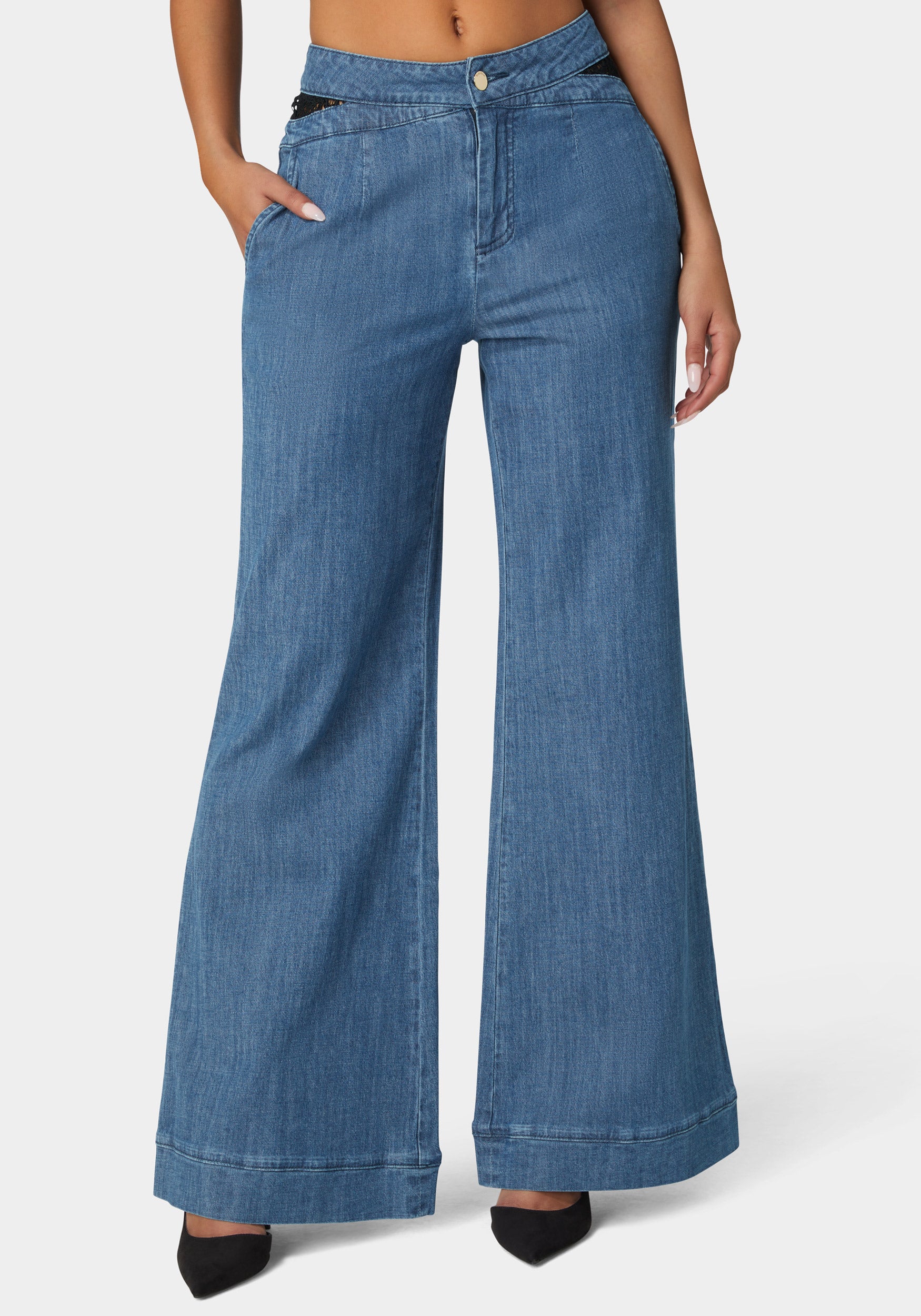 High Waist Ultra Wide Leg Denim Pant-Beilave