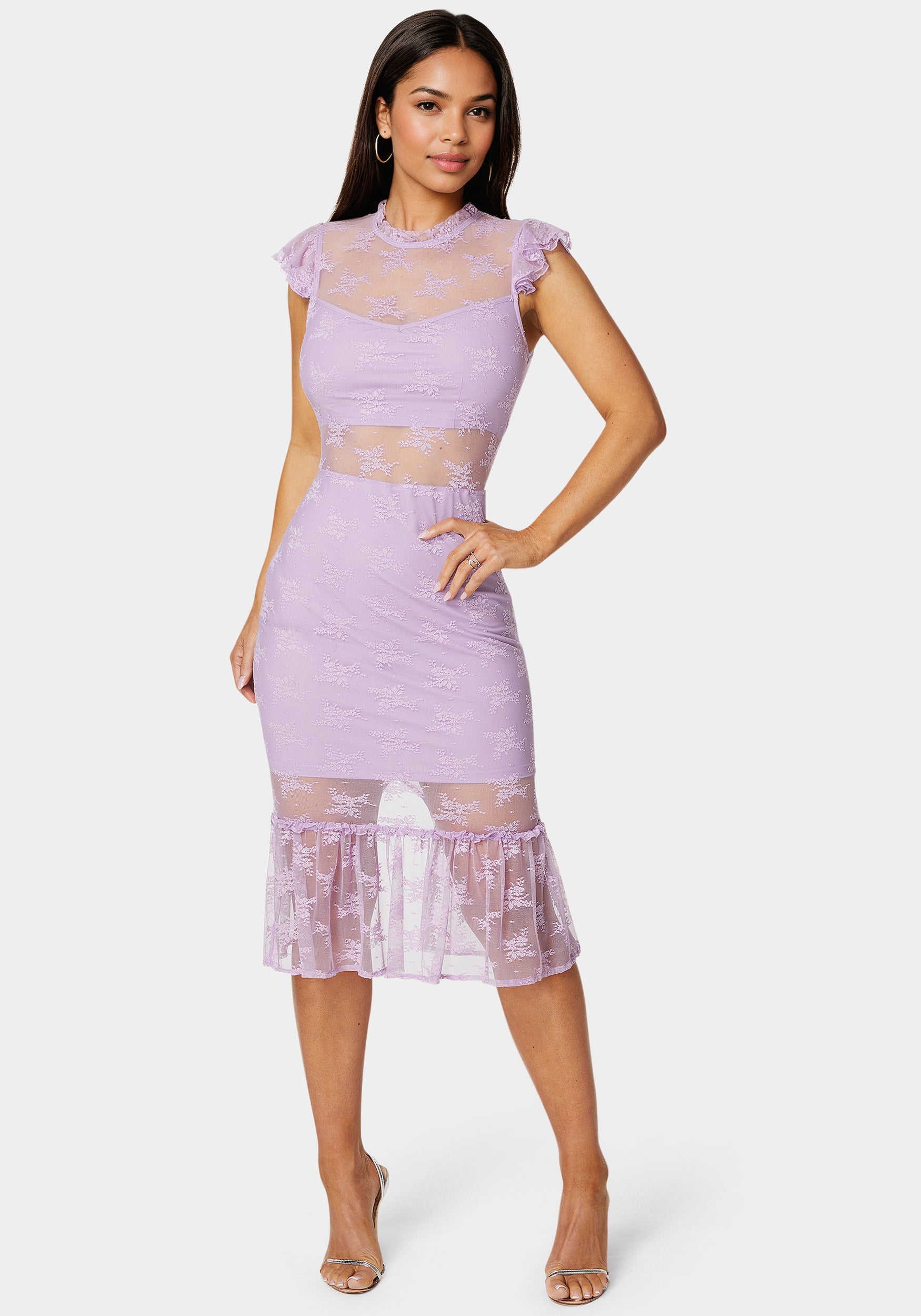 Illusion Lace Midi Dress