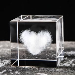 Crystal cube in-body carving ornaments