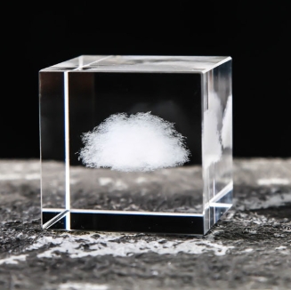 Crystal cube in-body carving ornaments