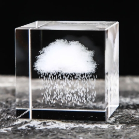 Crystal cube in-body carving ornaments