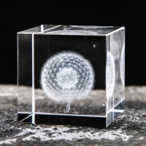Crystal cube in-body carving ornaments