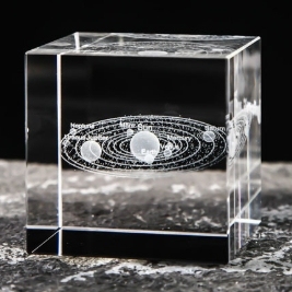 Crystal cube in-body carving ornaments