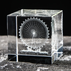 Crystal cube in-body carving ornaments