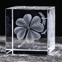 Crystal cube in-body carving ornaments