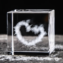 Crystal cube in-body carving ornaments