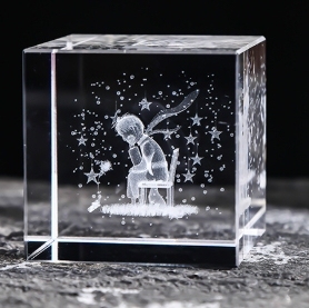 Crystal cube in-body carving ornaments