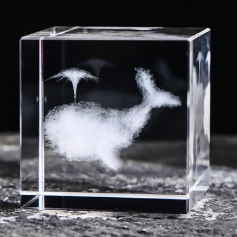 Crystal cube in-body carving ornaments