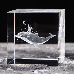 Crystal cube in-body carving ornaments