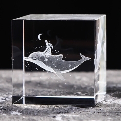 Crystal cube in-body carving ornaments