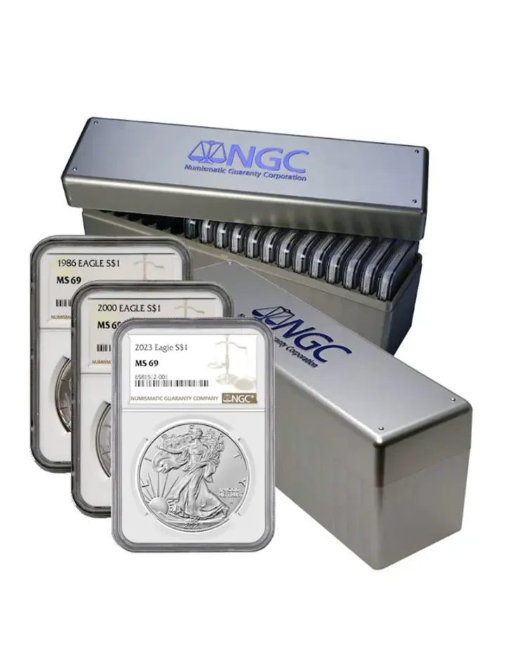 1986-2023 NGC MS-69 US Silver Eagle 38 Coin Set