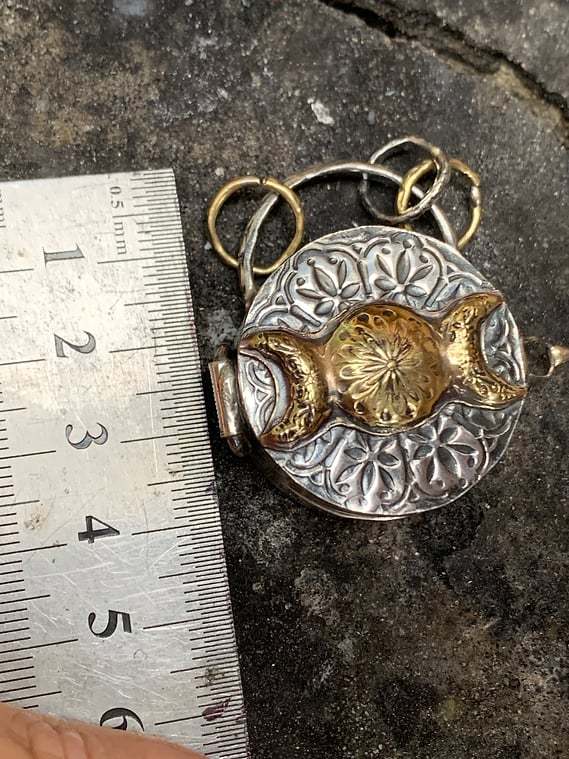 925 Silver Triple Moon & Tree of Life Locket