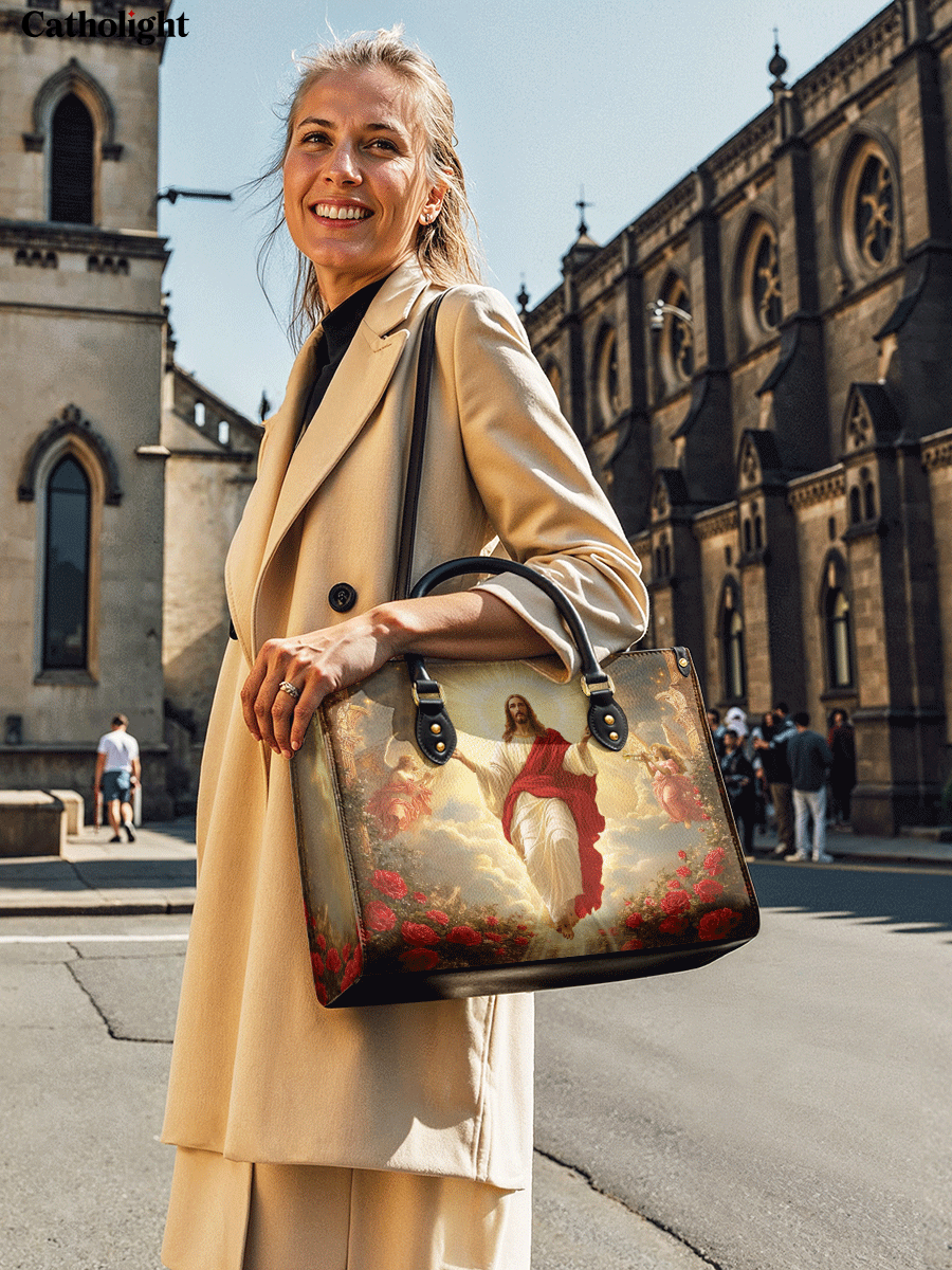 Catholight  Glorious Ascension Christ Rising in Majesty Leather Bag