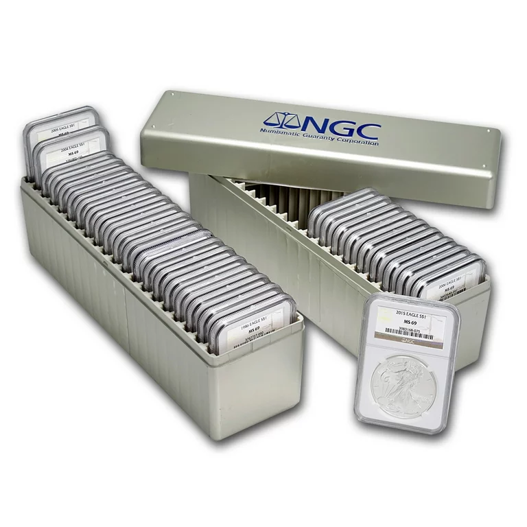 Last Day 70% ОFF🔥1986-2024 American Silver Eagle 39-pc Set NGC MS69 (2 New NGC Boxes)