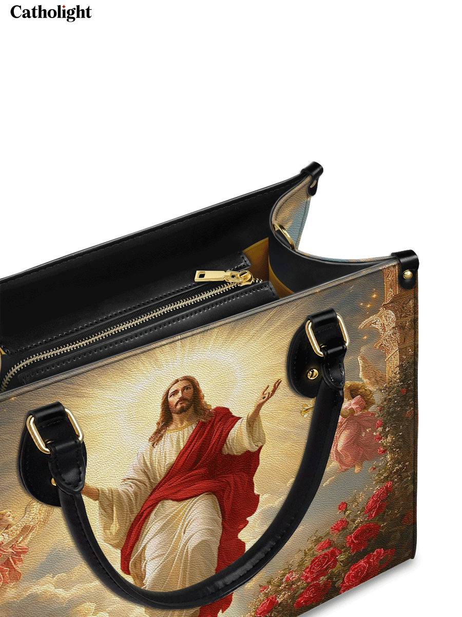 Catholight  Glorious Ascension Christ Rising in Majesty Leather Bag
