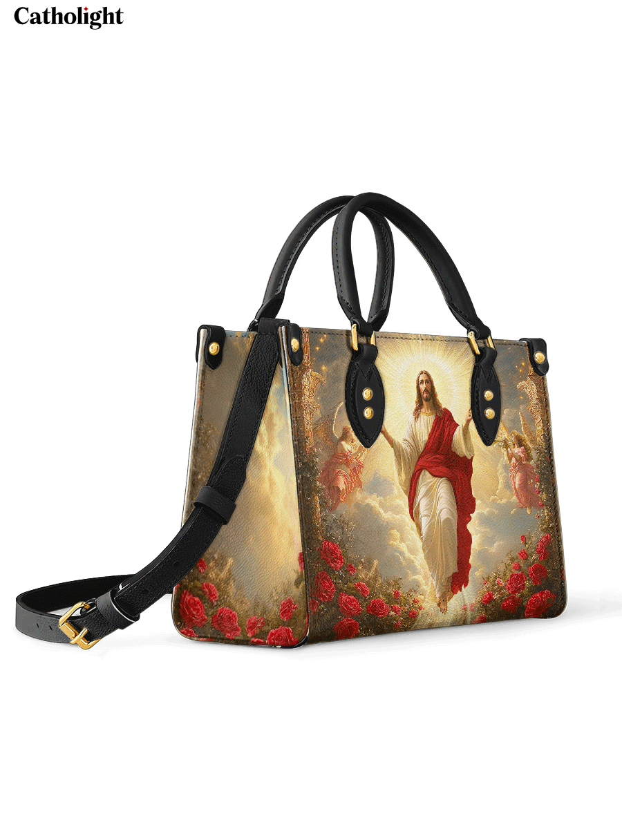 Catholight  Glorious Ascension Christ Rising in Majesty Leather Bag