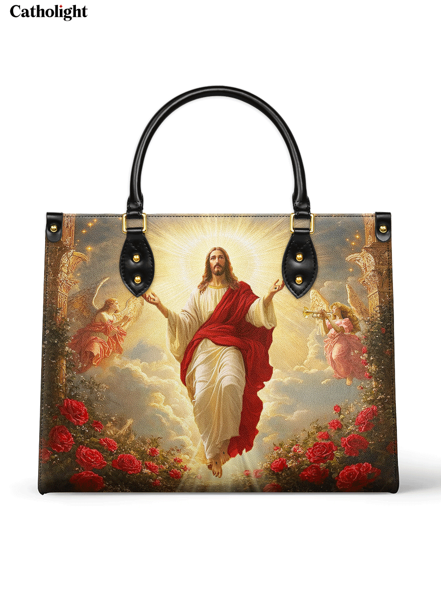 Catholight  Glorious Ascension Christ Rising in Majesty Leather Bag