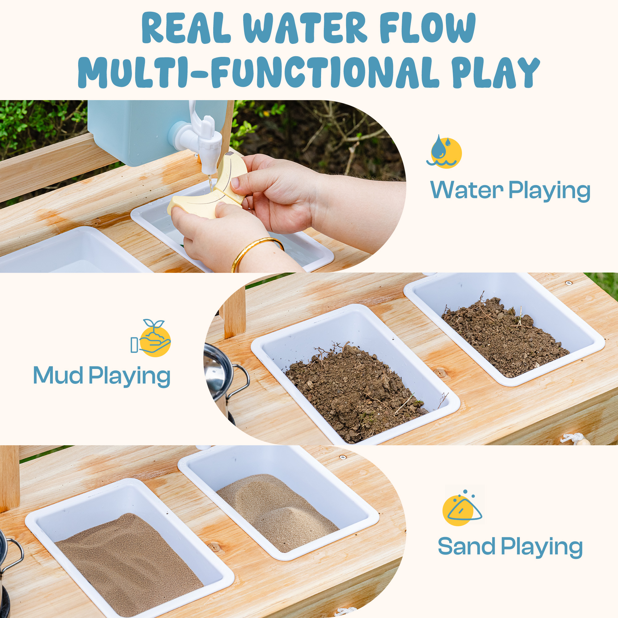 ROBUD Outdoor Garden Mud Kitchen for Kids