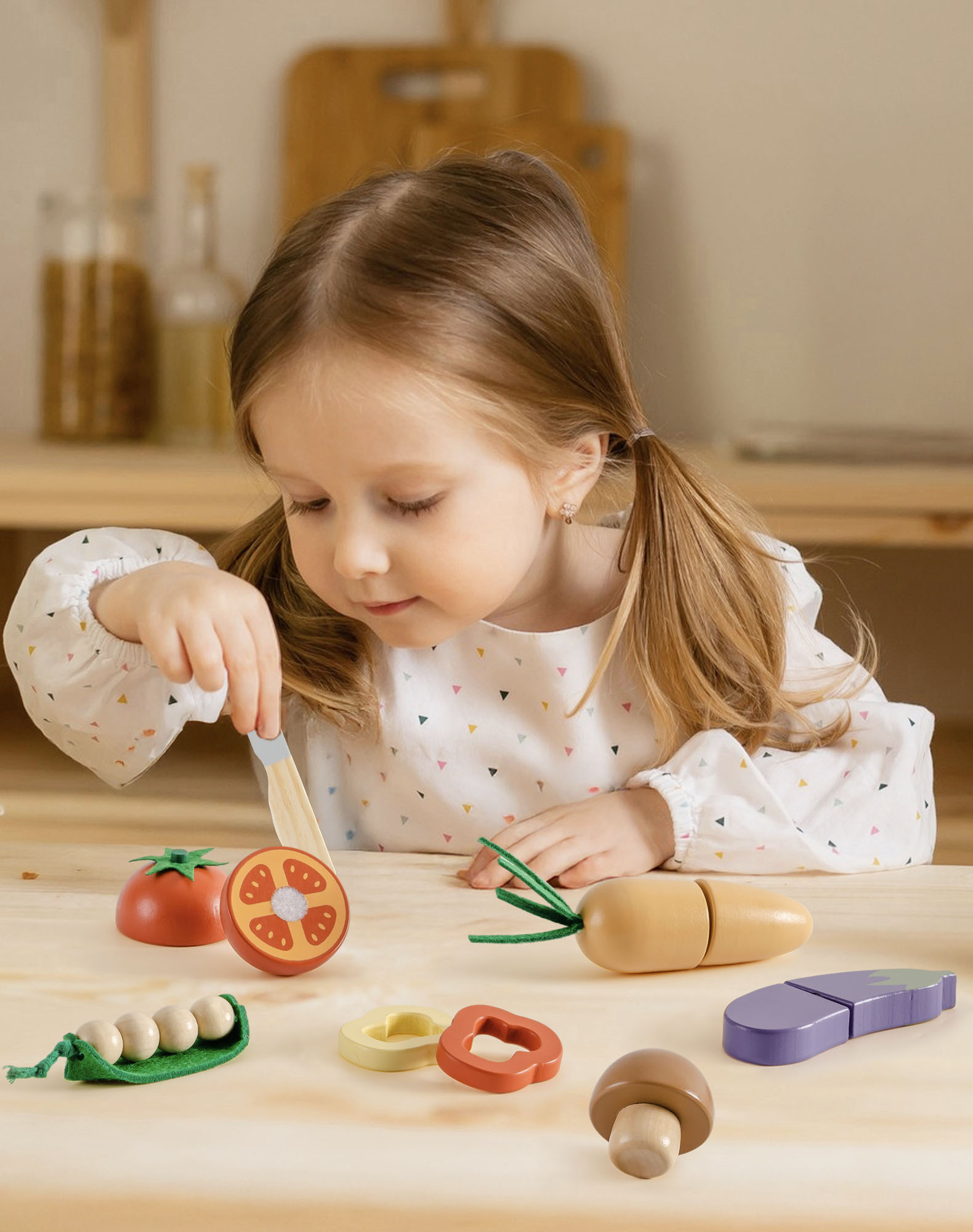 ROBUD Wooden Childs Play Food Set - Vegetables