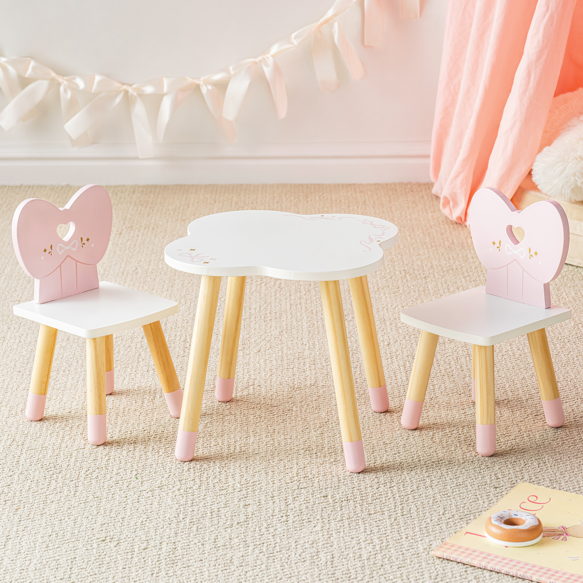 ROBUD 18 Inch Dolls Table Chairs Set