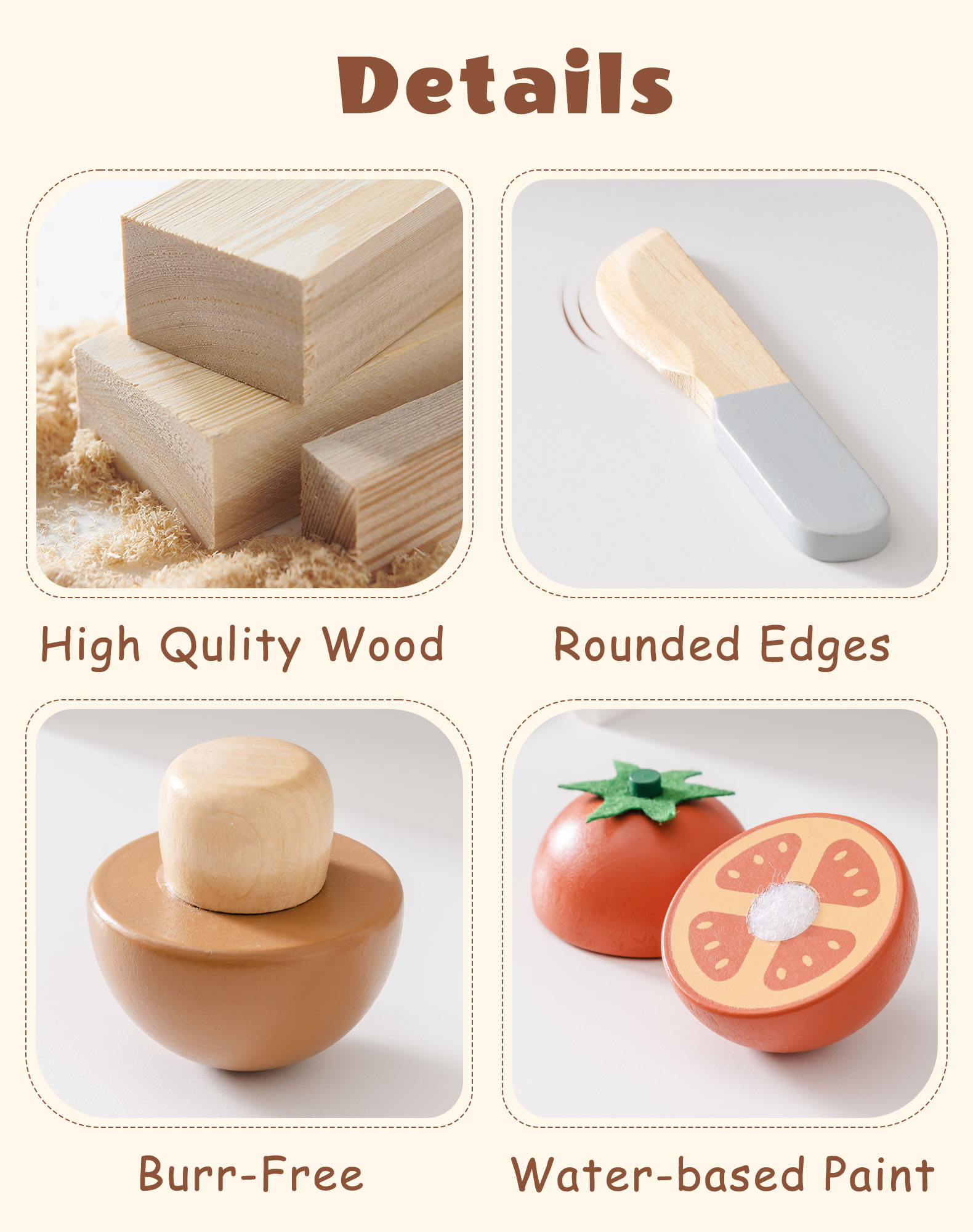 ROBUD Wooden Childs Play Food Set - Vegetables