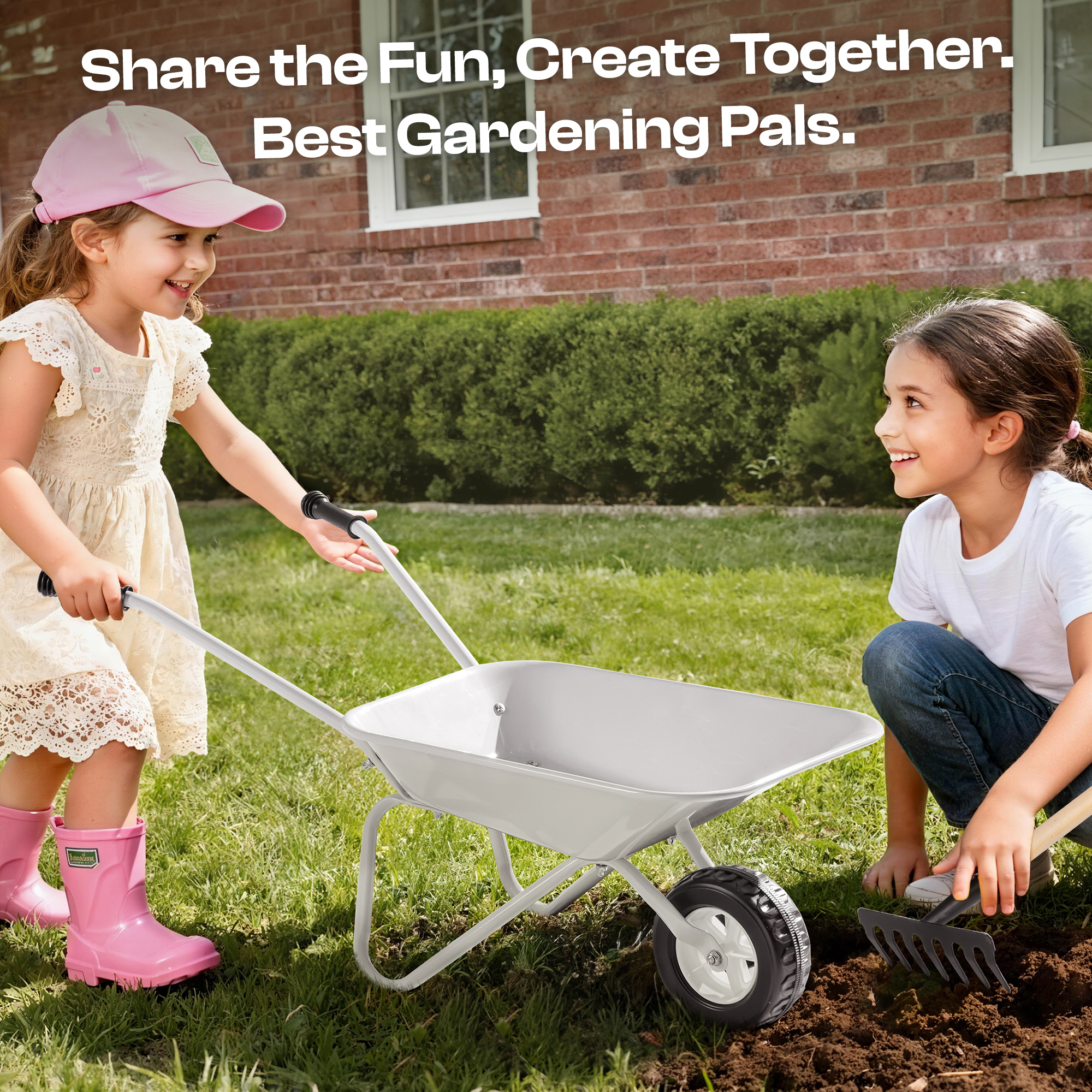 ROBUD Kids Wheelbarrow with Gardening Set