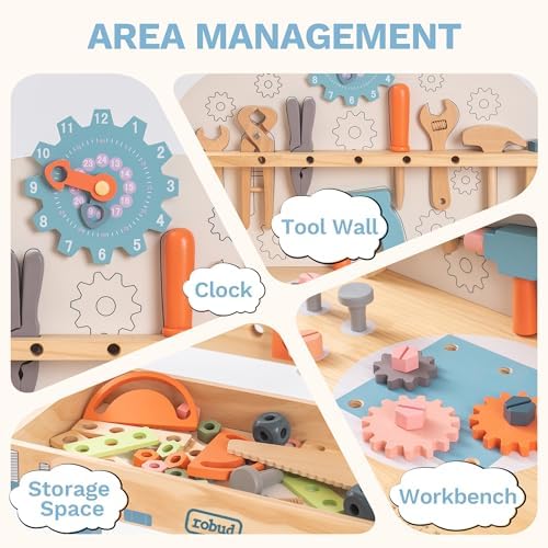 ROBUD Toy Workbench Tool Bench Set for Kids