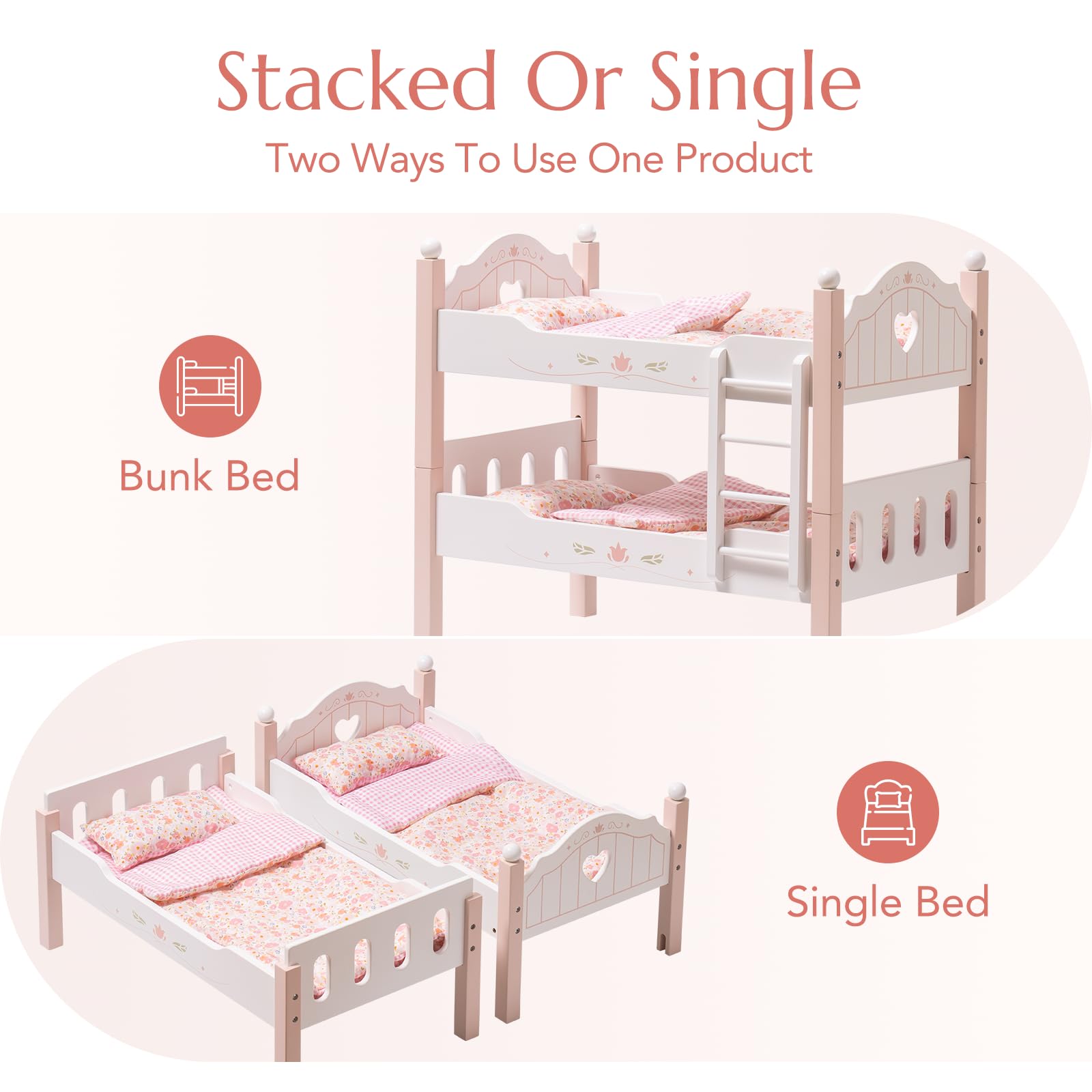 ROBUD Baby Doll Crib - Pink