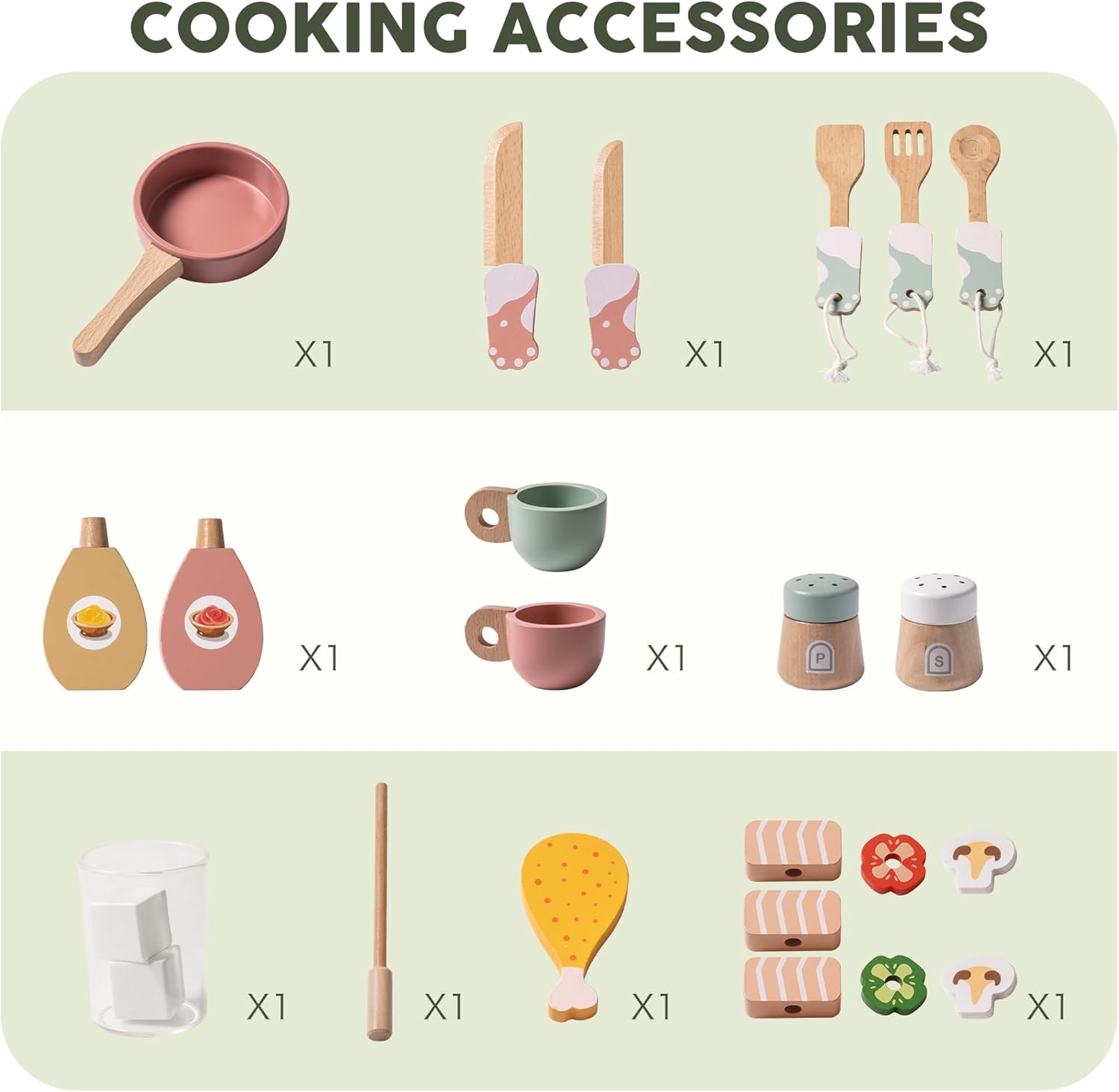 ROBUD Wooden Play Kitchen Set - Expandable