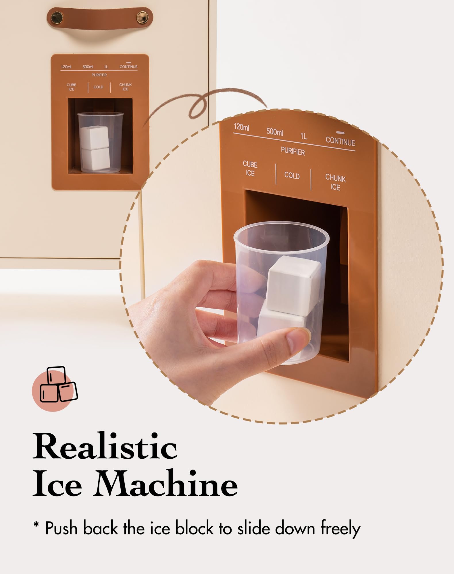 ROBUD Wooden Kids Play Kitchen Set - Mocha Montessori