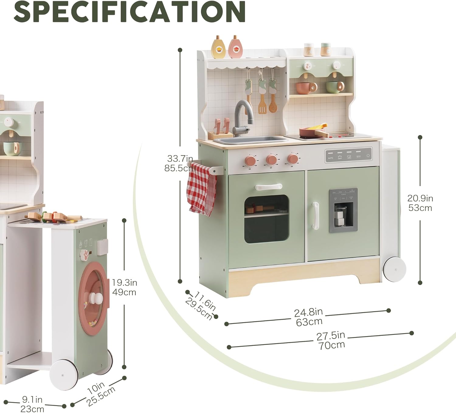ROBUD Wooden Play Kitchen Set - Expandable
