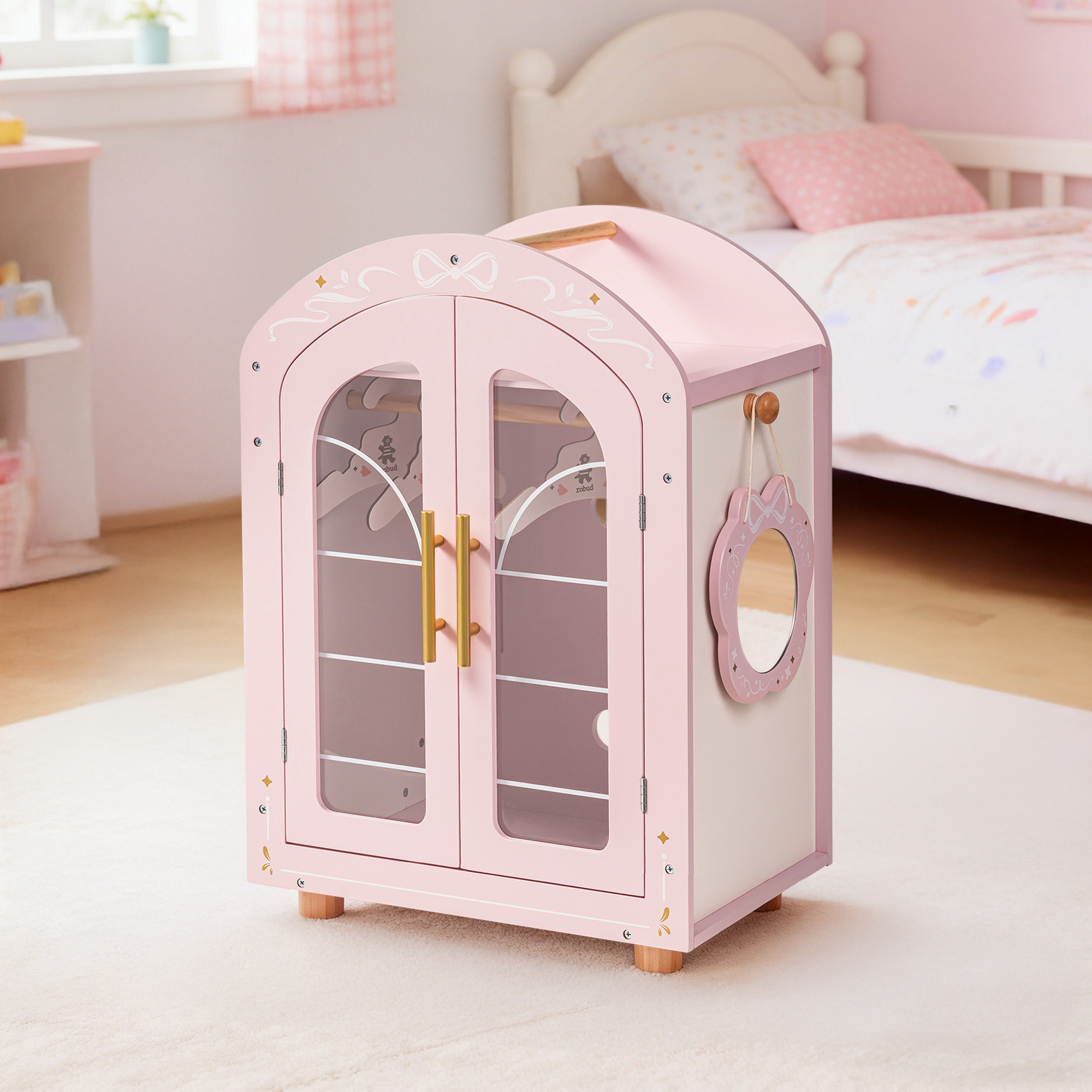 ROBUD Wooden Doll Furniture - Wardrobe
