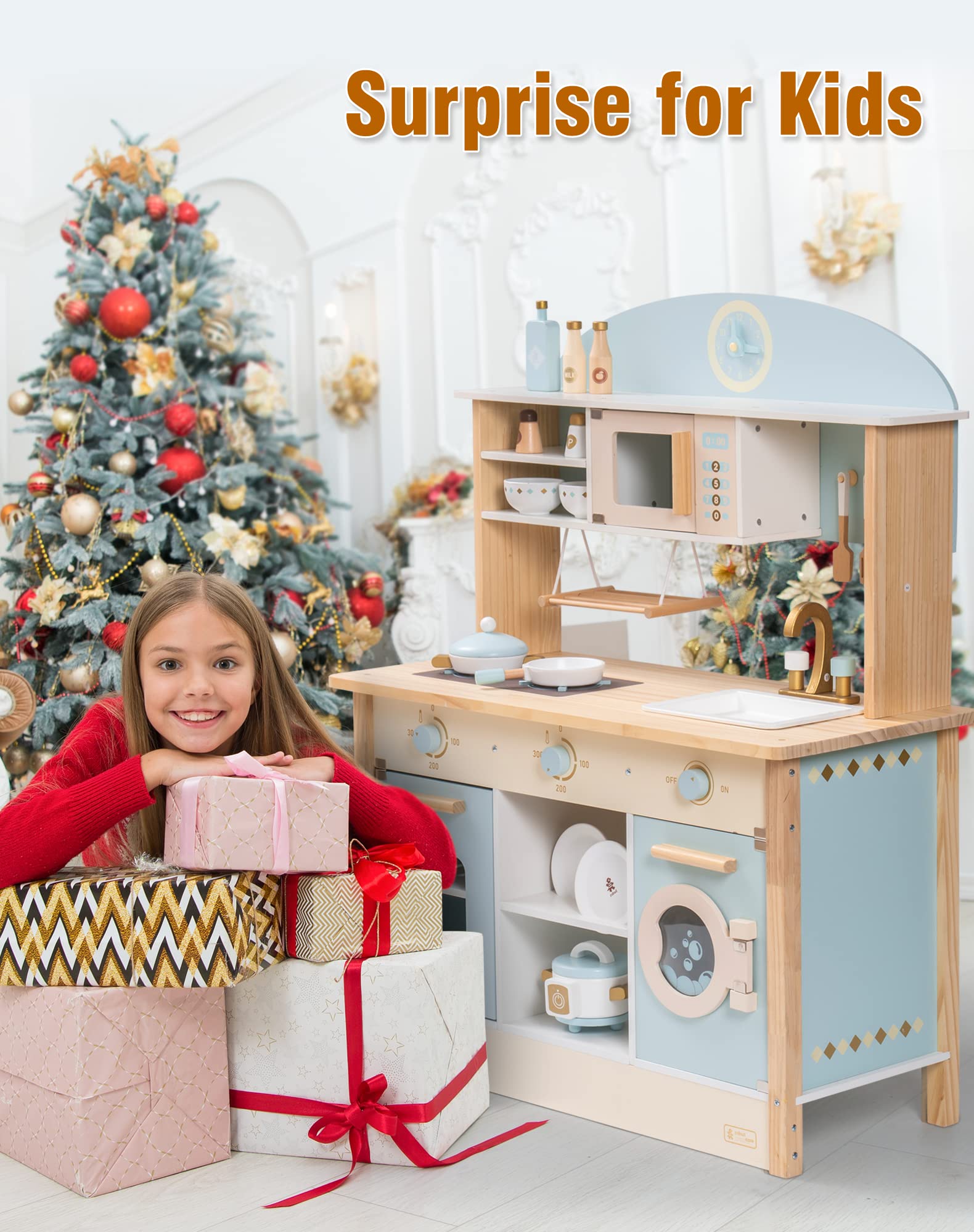 ROBUD Wooden Kids Play Kitchen Set - Dream