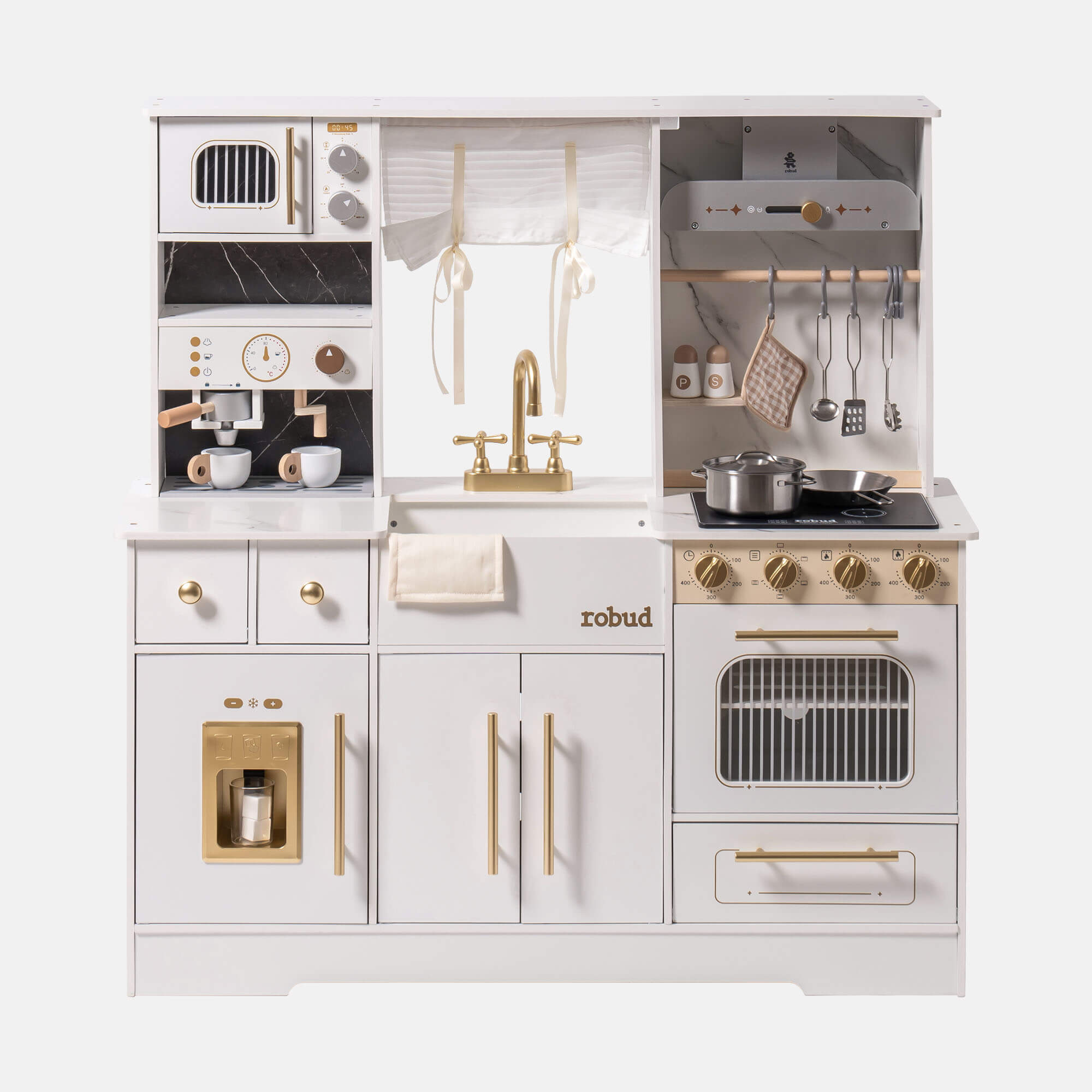 ROBUD Modern Play Kitchen for Kids - White