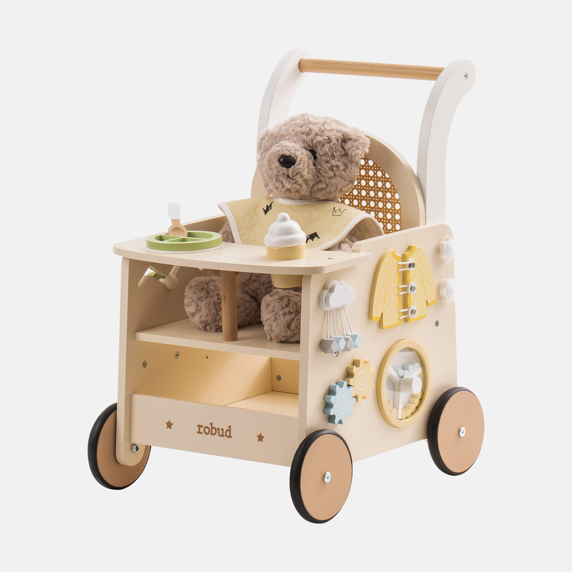 Rattan Baby Walker Wicker Stroller