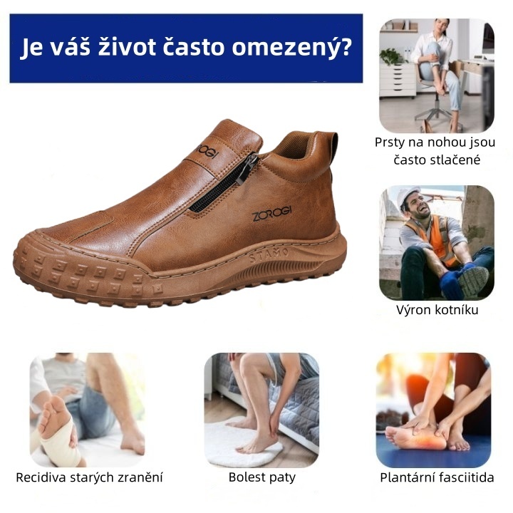 Ortopedická obuv Sennery® - Vhodná pro celodenní chůzi, zmírňuje bolesti nohou, kolen a zad - Ručně vyrobená z pravé kůže.