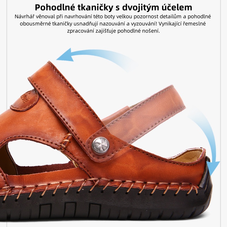 [🎁 Dnešní poloviční cena - Nenechte si ji ujít] Ergonomicky tvarované ortopedické sandály - Ručně šité 👞 Prémiová kůže