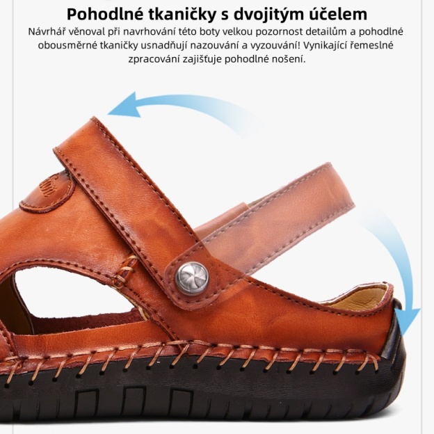 [🎁 Dnešní poloviční cena - Nenechte si ji ujít] Ergonomicky tvarované ortopedické sandály - Ručně šité 👞 Prémiová kůže