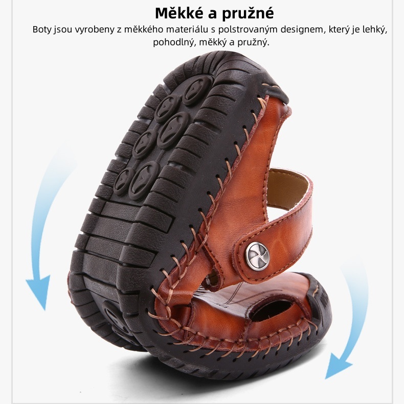 [🎁 Dnešní poloviční cena - Nenechte si ji ujít] Ergonomicky tvarované ortopedické sandály - Ručně šité 👞 Prémiová kůže