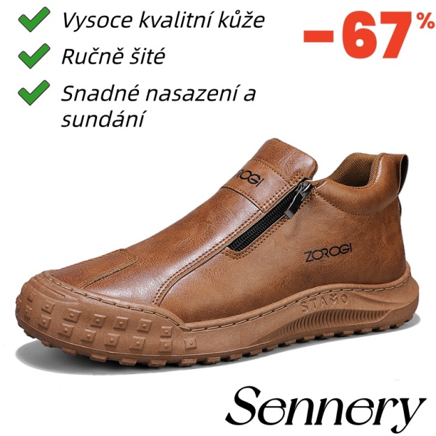 Ortopedická obuv Sennery® | Vyrobena z pravé kůže, měkká a pohodlná pro okamžité pohodlí.