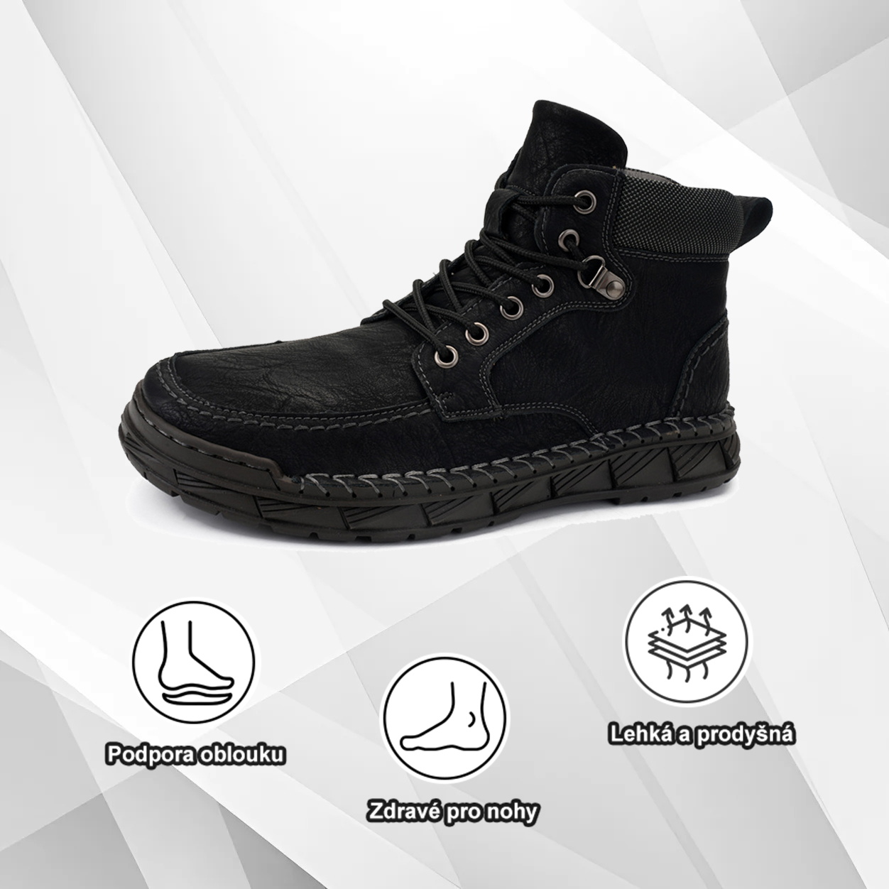 捷克(🔥Dnes sleva 50 % – vezměte si to!) Prémiová stylová ortopedická obuv 👞 – Ergonomický design pro úlevu od bolesti