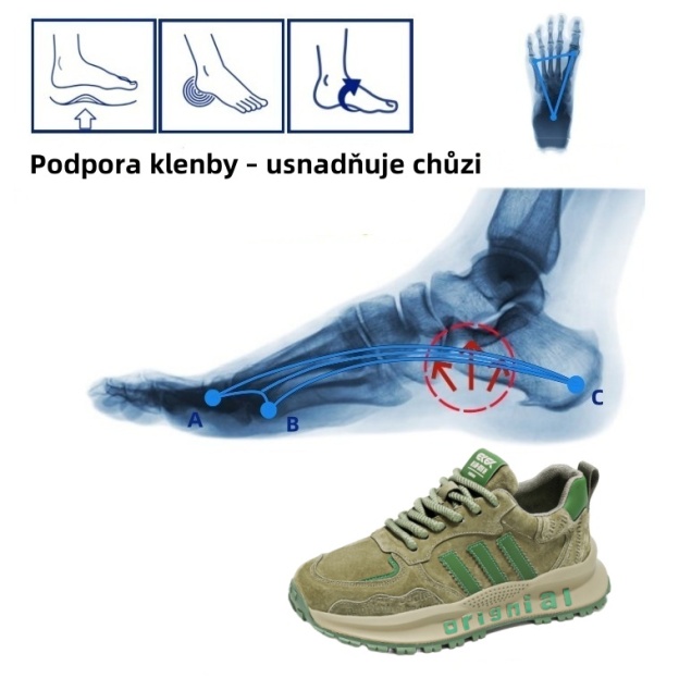 【🔥Dnes za poloviční cenu - nenechte si to ujít】 Ergonomicky navržená ortopedická obuv - design podpory klenby 👞Snadno se zbavte bolesti nohou