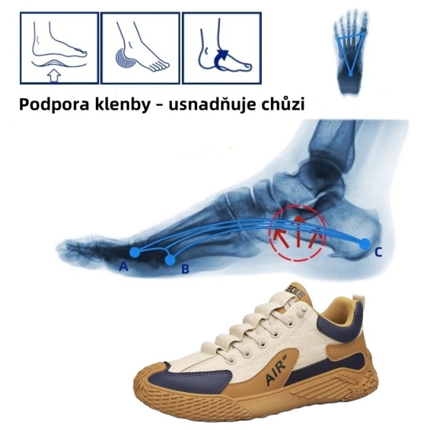 【🔥Dnes za poloviční cenu - nenechte si to ujít】 Ergonomicky navržená ortopedická obuv - design podpory klenby 👞Snadno se zbavte bolesti nohou