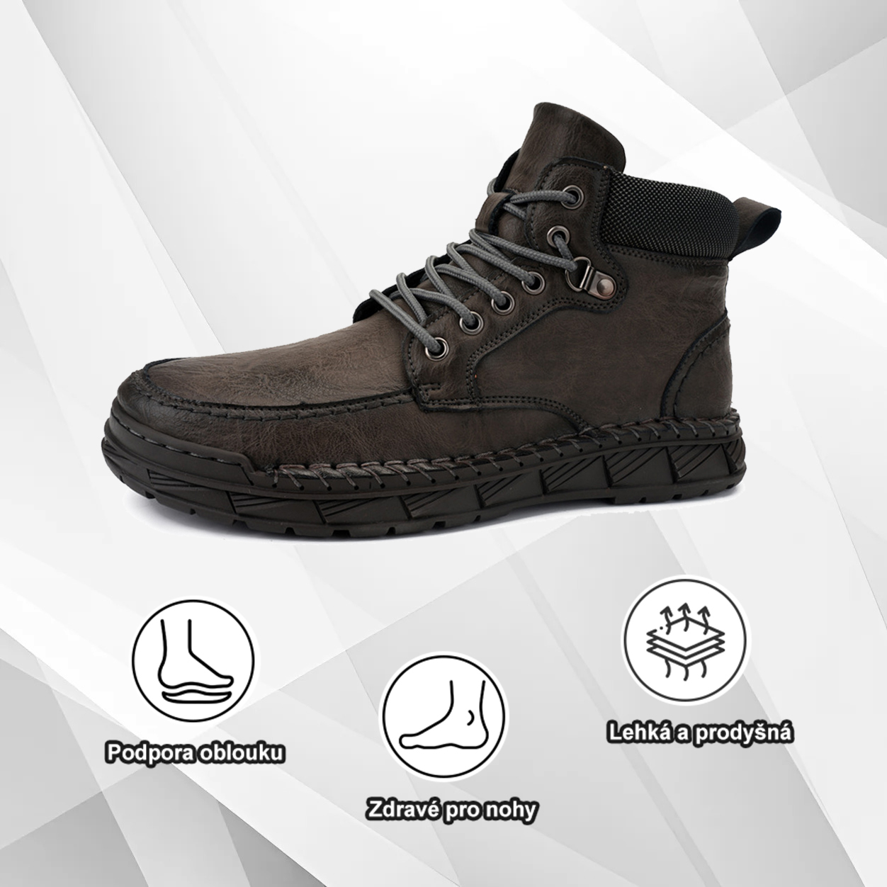 捷克(🔥Dnes sleva 50 % – vezměte si to!) Prémiová stylová ortopedická obuv 👞 – Ergonomický design pro úlevu od bolesti