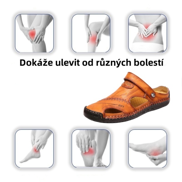 [🎁 Dnešní poloviční cena - Nenechte si ji ujít] Ergonomicky tvarované ortopedické sandály - Ručně šité 👞 Prémiová kůže