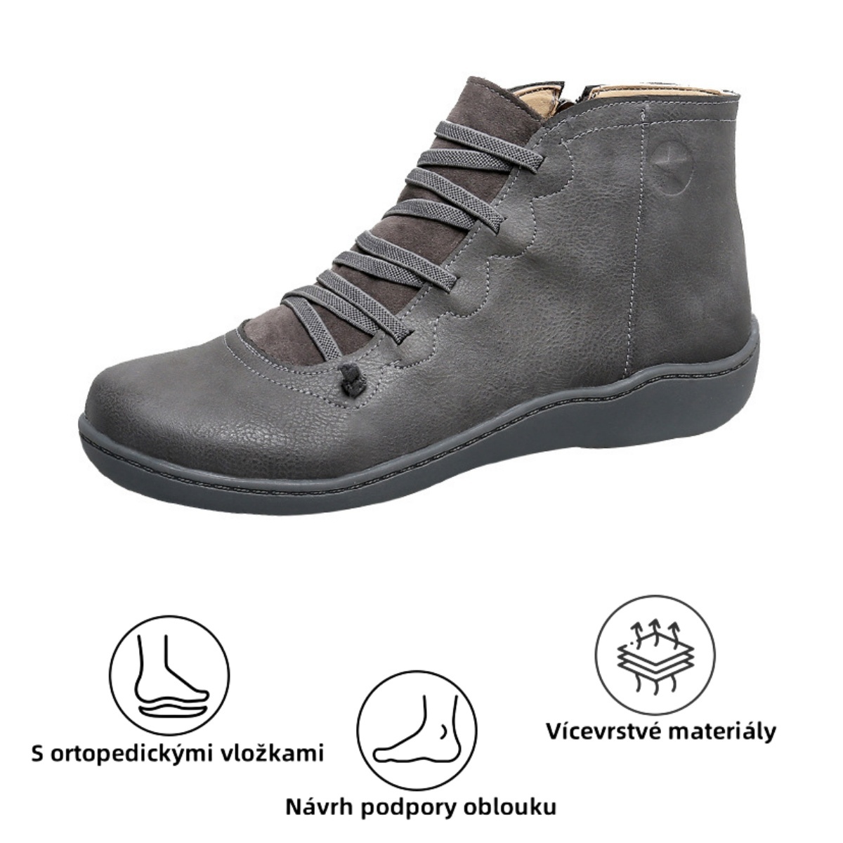 【🔥Dnes za poloviční cenu - nenechte si to ujít】 Ergonomicky navržená ortopedická obuv - design podpory klenby 👞Snadno se zbavte bolesti nohou