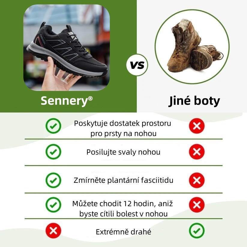 Sennery® – Ergonomicky navržená lékařská ortopedická obuv, která ulevuje od bolesti zad, kloubů a nohou.