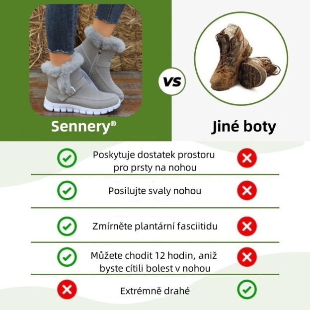 Sennery® - Ergonomicky tvarovaná zimní ortopedická obuv pro úlevu od bolesti nohou, kolen a zad - Dámské