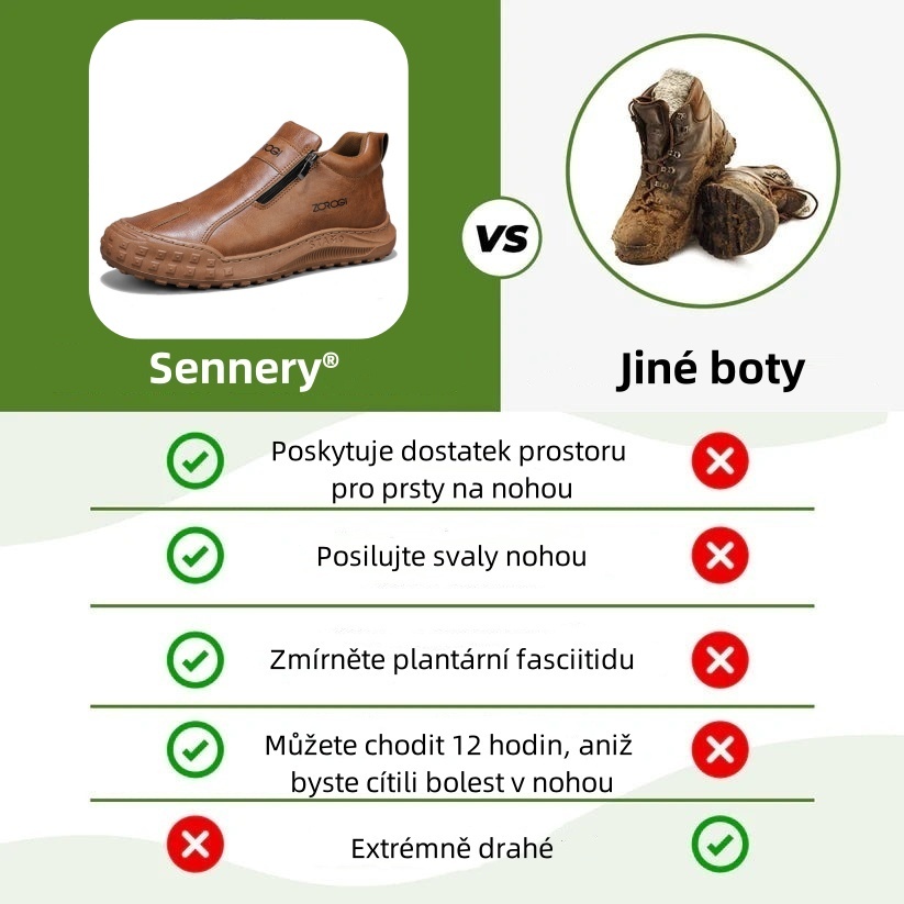 Ortopedická obuv Sennery® - Vhodná pro celodenní chůzi, zmírňuje bolesti nohou, kolen a zad - Ručně vyrobená z pravé kůže.